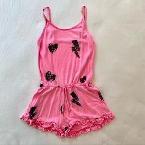 Girls Flowers by Zoe hot pink romper